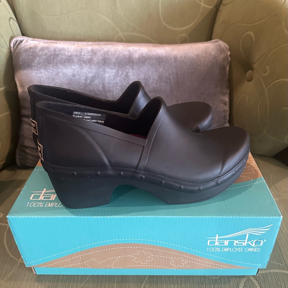 Dansko Matte Black Slip-On Clog Mules